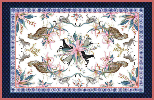 Ardmore Leopard Lily Tablecloth in Frost
